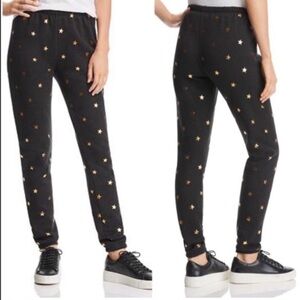 Wildfox Charcoal Knox Sweatpants with Gold Stars